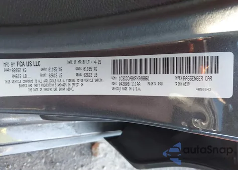2015 Chrysler 200 Limited from USA, damaged, VIN 1C3CCCABXFN708861